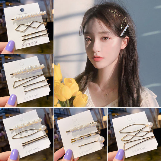 A317  Versatile Pearl Side Hair Clips, Minimalist Hair Accessories for Bangs