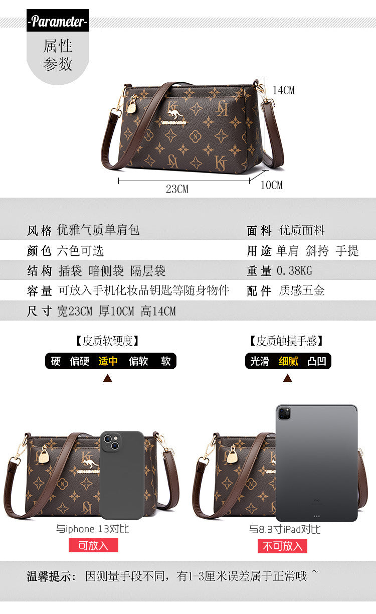B363  Women's Fashion Crossbody Bag Versatile Large Capacity Shoulder Underarm Purse Casual Daily Handbag