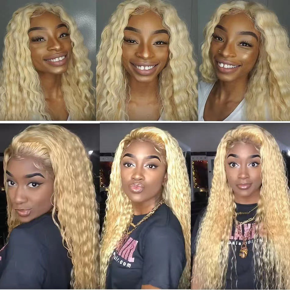 Fluffy Light Blonde Tiny Curly Lace Front Hairpiece Trendy Wig for Black Women, Multiple Color Choice