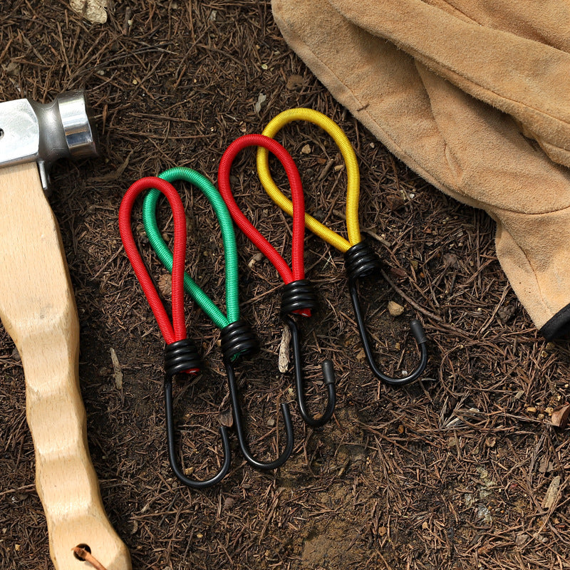 A294  Outdoor Tent Bungee Cord with Adjustable Buckle, Canopy Guy Rope, Ground Pegs, Multi-Function Camping Accessories
