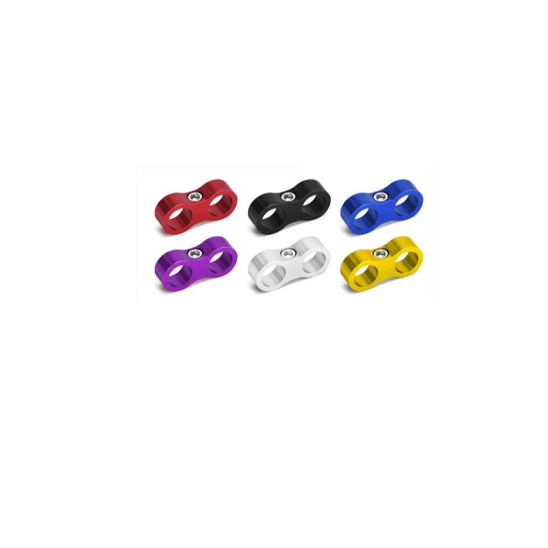 A314   Braided Hose 2-Hole Fixed Clamp, Aluminum AN Hose Separator Fuel Line Modified Kit