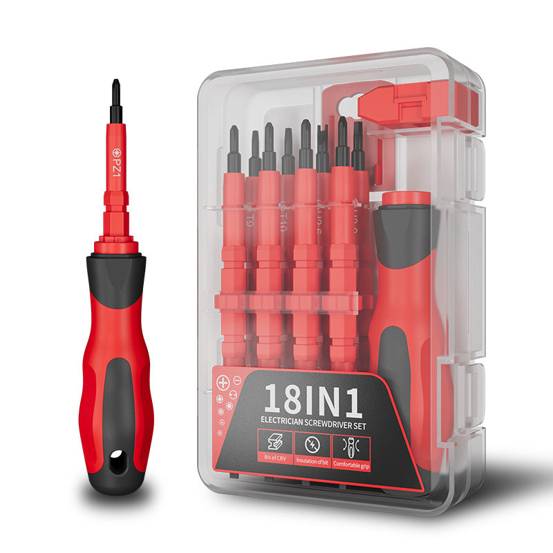 A310  18-in-1 Multi-Function Electrician Screwdriver, Insulated Phillips Slotted Torx Repair Tool