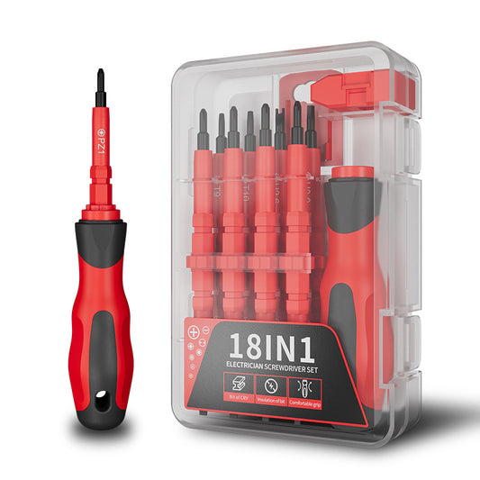 A310  18-in-1 Multi-Function Electrician Screwdriver, Insulated Phillips Slotted Torx Repair Tool