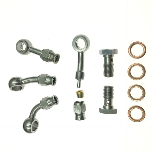 A308  AN3 Stainless Steel Brake Hose Fitting Eye End 0° 28° 90° for Brake Line Modification