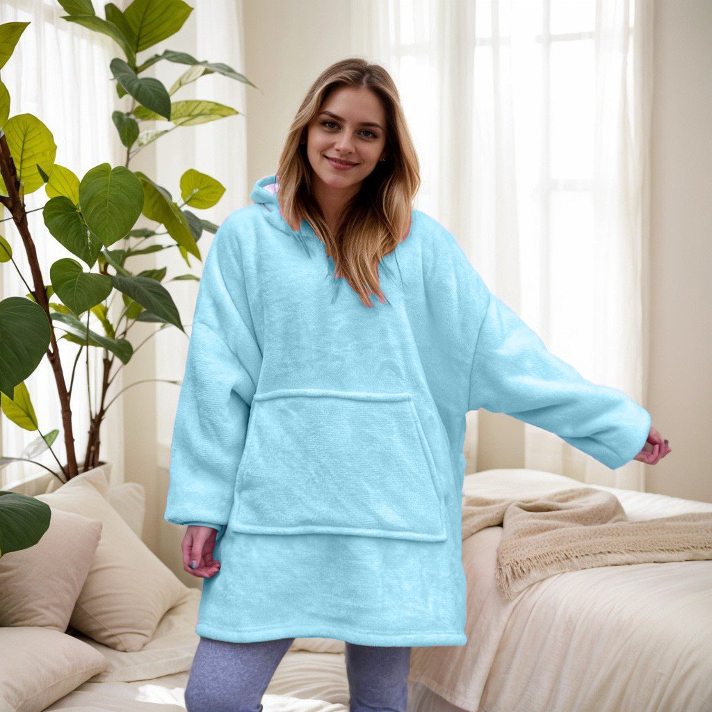 Wearable Blanket Hoodie, Oversized Sherpa Fleece Sweatshirt with Giant Pocket, Birthday Gifts for Women, Mom, Sister