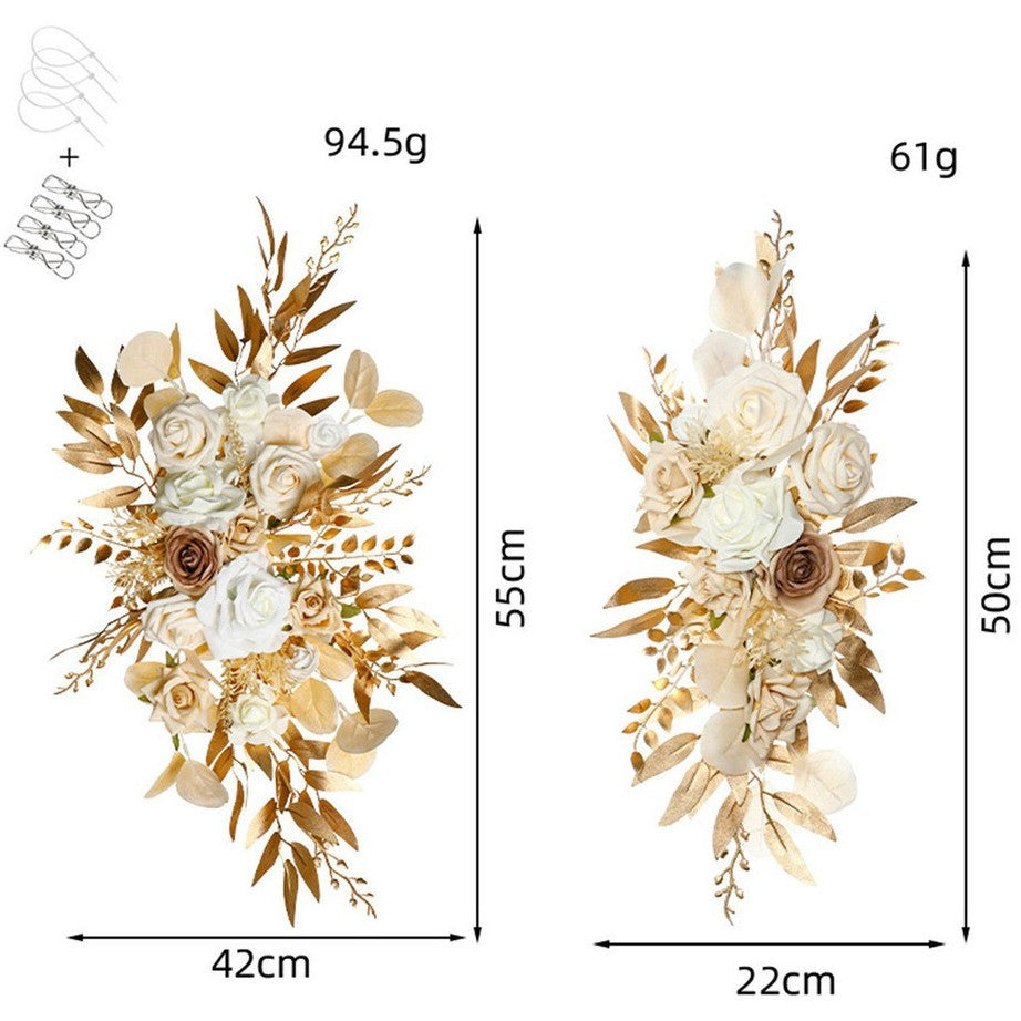 Faux Arch Flower Swag Set of 2 for Wedding Welcome Signs Floral Swag Wedding Reception Ceremony Signs Decor
