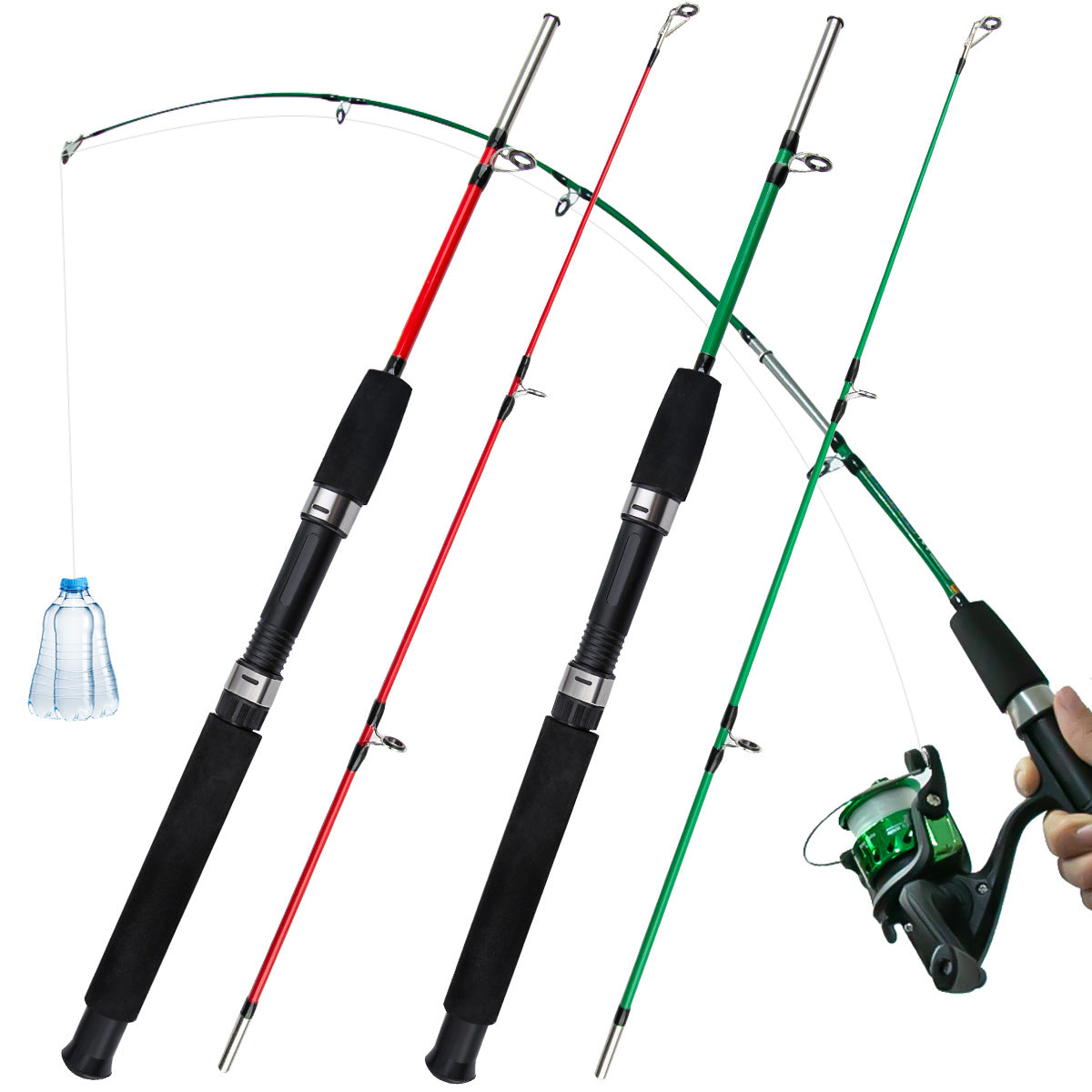 A259  Spinning Fiberglass Fishing Rod, Long Distance Casting Rod, Complete Fishing Combo
