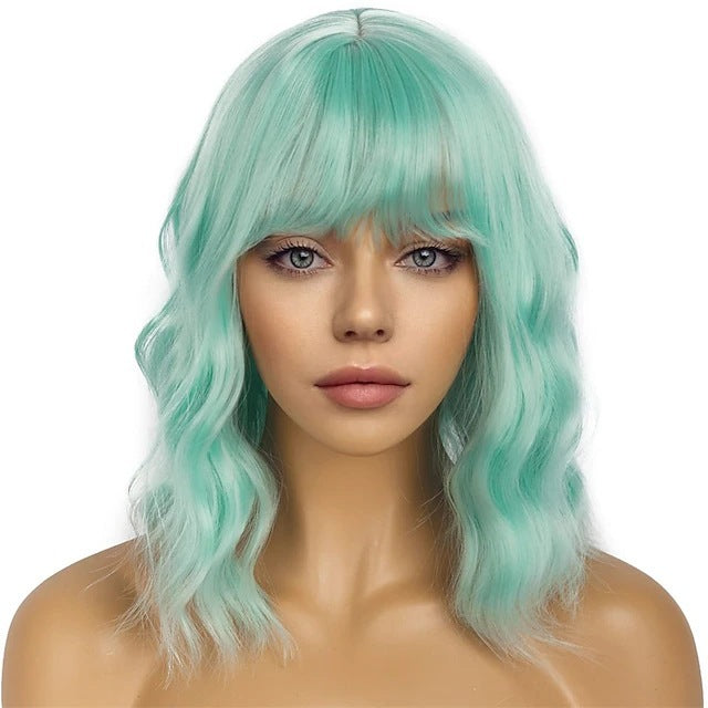 A216  Water Wave Short Curly Wig, Party Cosplay Costume Amazon Hot Sale Wig for Women