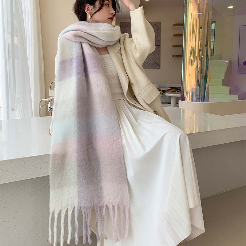 Winter Women Warm Scarf Long Shawl Large Scarves Cold Weather Thick Blanket Scarfs