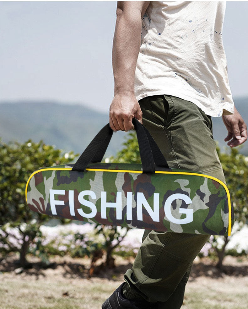 A338  Fishing Tackle Bag Set with Hard Fishing Rod, Baitcasting Reel & Lures Kit