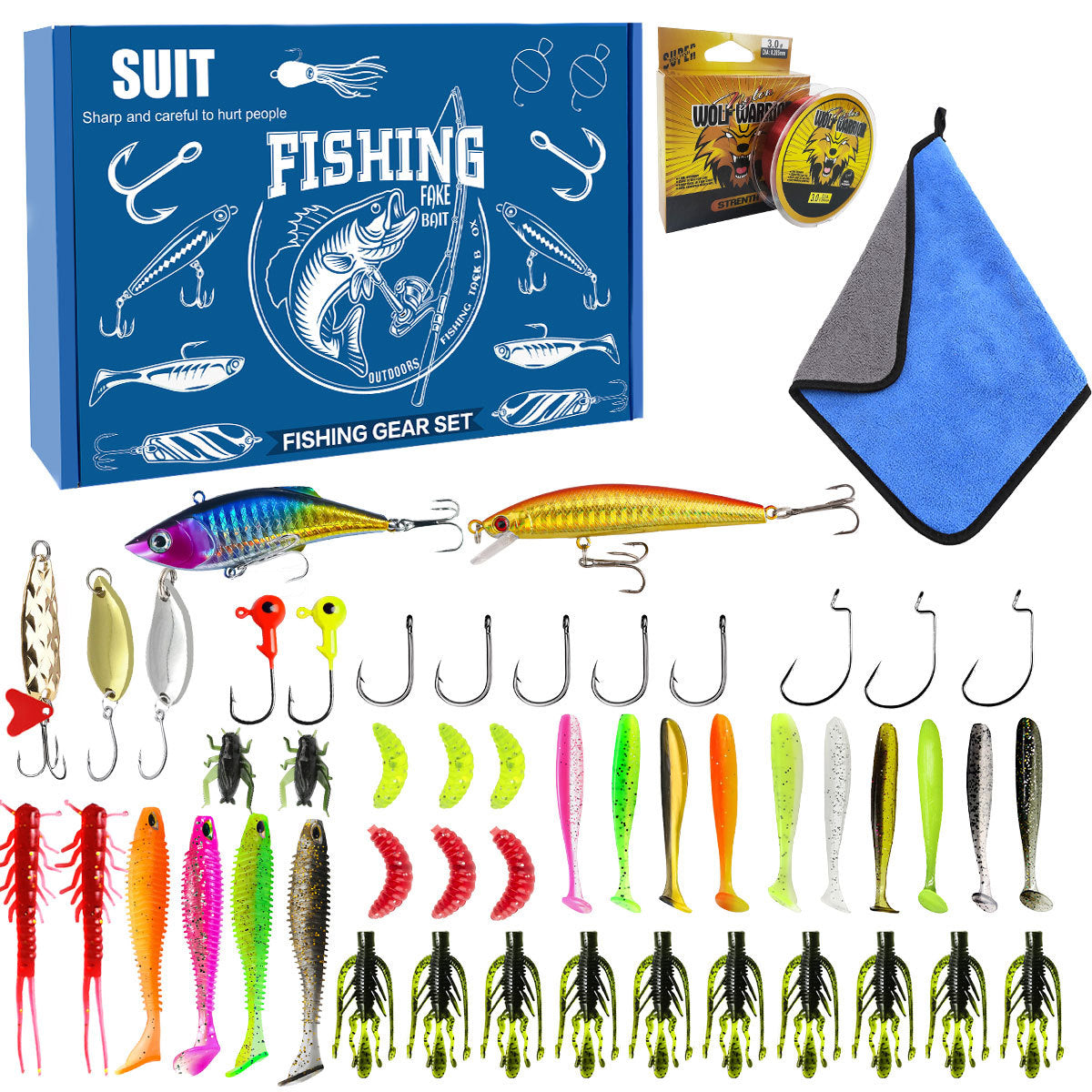 A245  Mystery Fishing Lures Set, Multi-purpose Fishing Kit for Largemouth Bass, Smallmouth Bass & Trout
