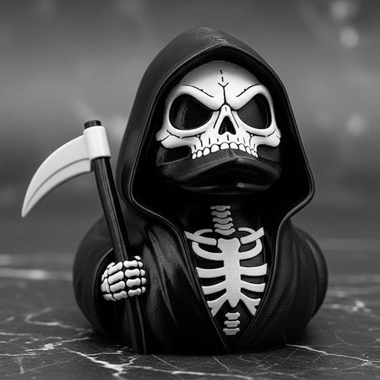 A194  Dark Death Scythe Duck Decor, Gothic Style Home & Shelf Ornament