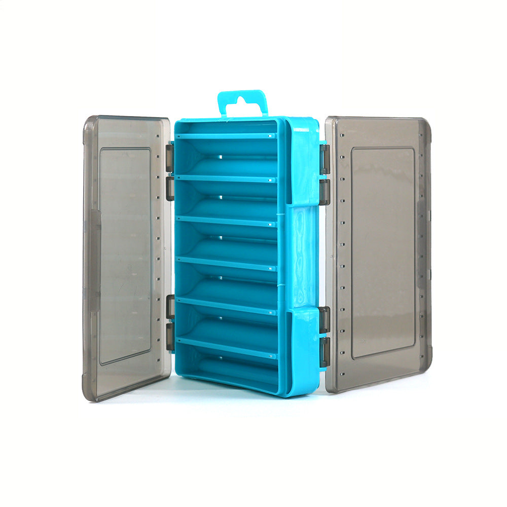 A268  Multi-Color Double-Sided Fishing Wooden Shrimp Box, Lure Bait Storage, Sea Fishing Accessory Organizer
