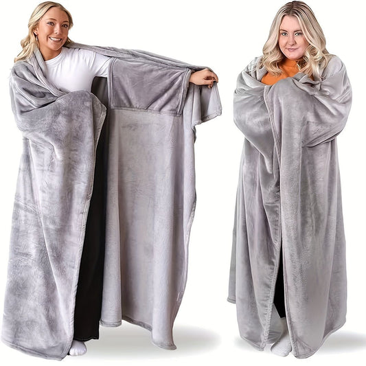 A361  Wearable Warm Blanket Soft Cozy Shawl Wrap Blanket For Sofa Bed Home Outdoor Mother's Day Gift
