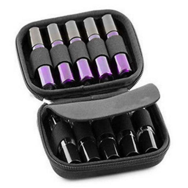 A292  Portable 10-Bottle Essential Oil Storage Bag Travel Case EVA Hard-Shell Shockproof Case Compatible with doTERRA Essential Oil Packs