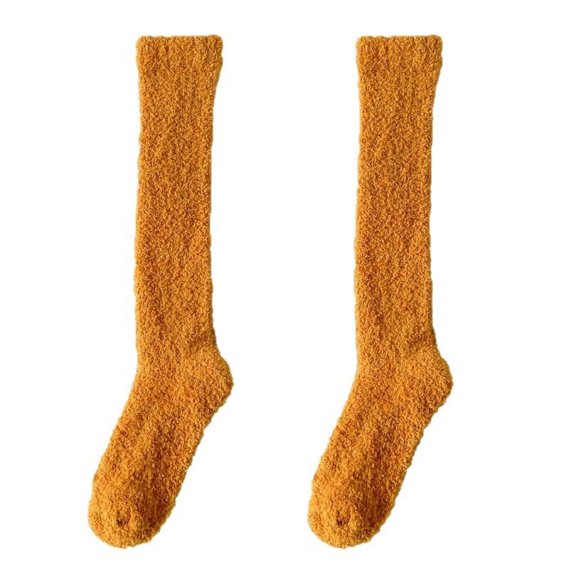 Coral Fleece Ankle Socks for Men and Women Thickened and Fleece-Lined for Fall and Winter Postpartum Long Socks Home Sleep Floor Socks for Indoor Wear