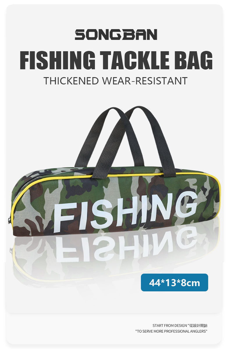 A338  Fishing Tackle Bag Set with Hard Fishing Rod, Baitcasting Reel & Lures Kit