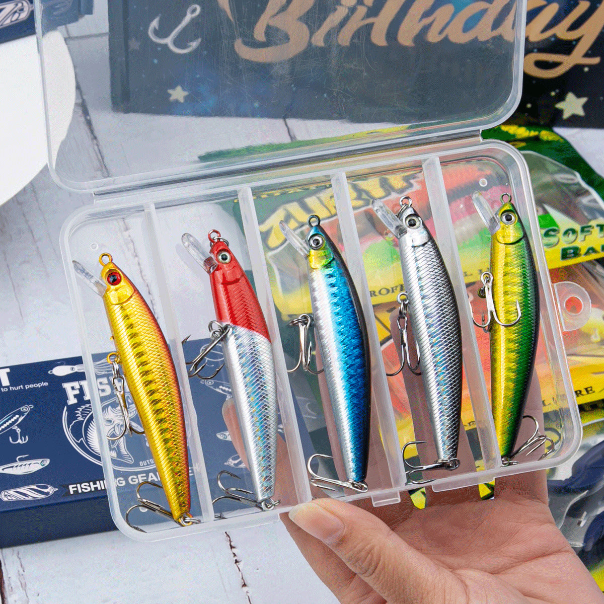 A245  Mystery Fishing Lures Set, Multi-purpose Fishing Kit for Largemouth Bass, Smallmouth Bass & Trout