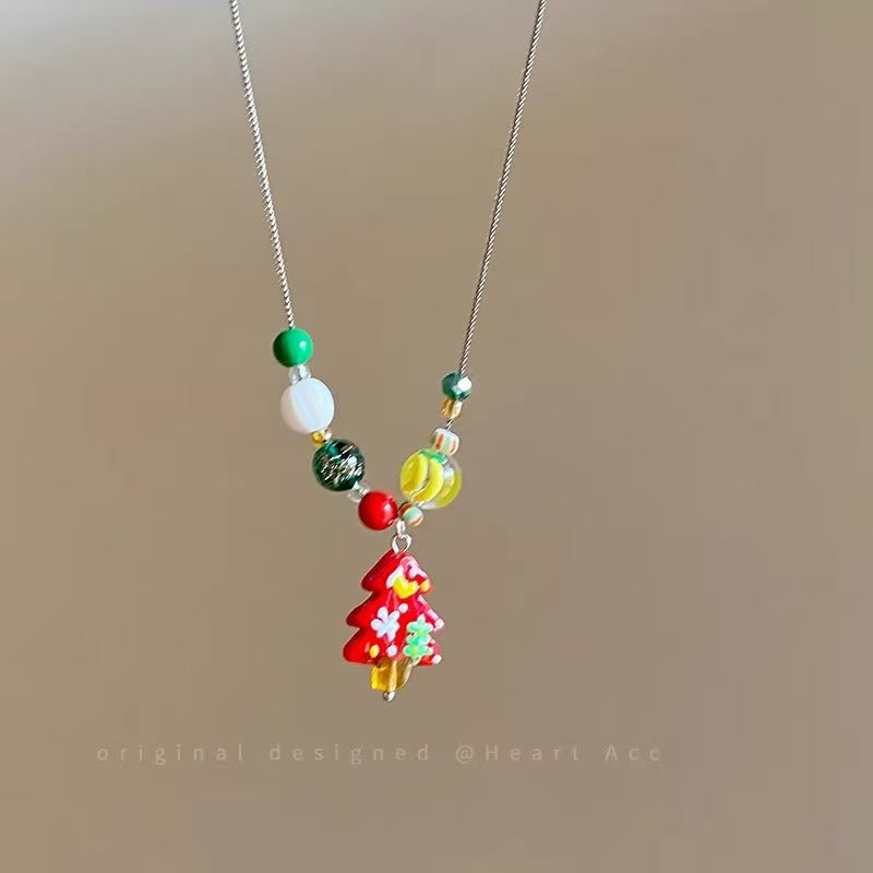 A301  Fashion Dopamine Beaded Cat Necklace, Personality Sweet Style All-Match Choker Jewelry