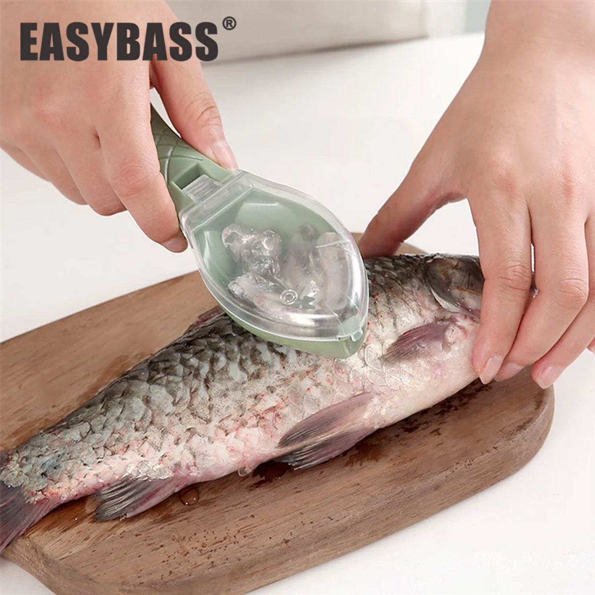 A263  Household Manual Fish Scaler, Covered Splash-proof Design, Kitchen Fish Scaling Tool
