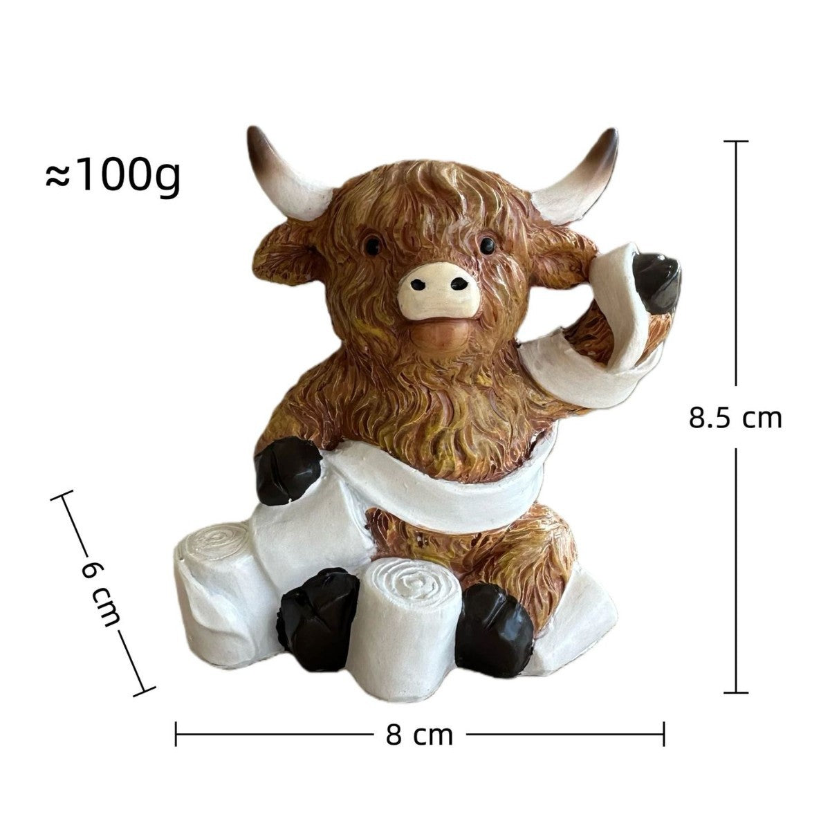 Bathroom Decor Highland Cow Statue Resin Ornament Craft Creative Holiday Home Decor Gift