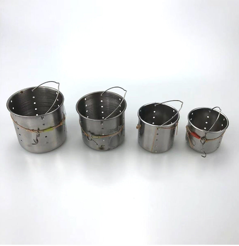 A243  Stainless Steel Bait Holder, Sea Rod & Raft Fishing Fixed Point Sink Bait Dispenser, Fishing Accessories