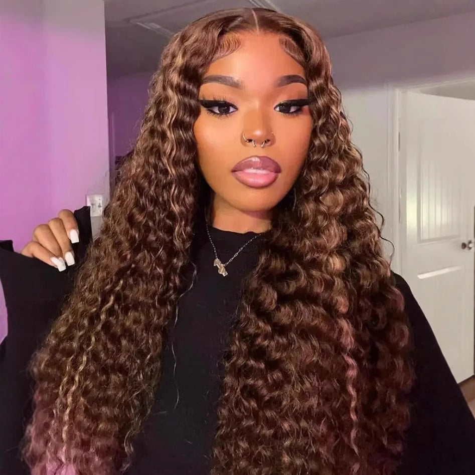 A278  Natural Fluffy Body Wave Long Wig, Middle Part Lace Front Fashion Women Daily Full Wig