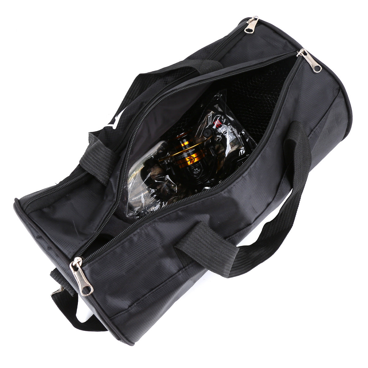 A173  Outdoor Cylinder Fishing Backpack, Large Capacity Crossbody Bag, Portable Rod & Reel Storage Bag