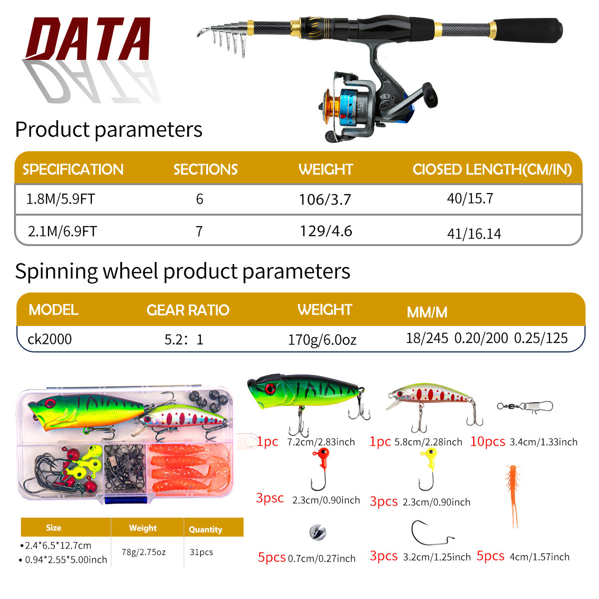 A239  Long Distance Casting Sea Fishing Rod Combo, Reel & Rod Bag Set for Beginners, Complete Saltwater Fishing Kit