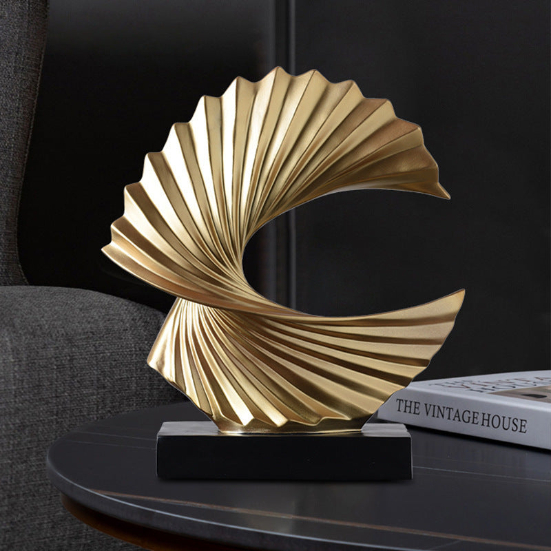 Ocean Wave Sculpture - Modern Funky Abstract Statue, Resin Wave Sea Ornament for Home Office Desk Shelf Accents