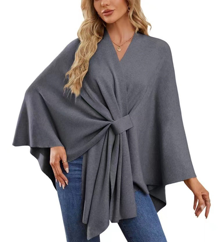 Women's Elegant Shawl Wraps Soft Open Front Poncho Sweater for Spring Fall Winter