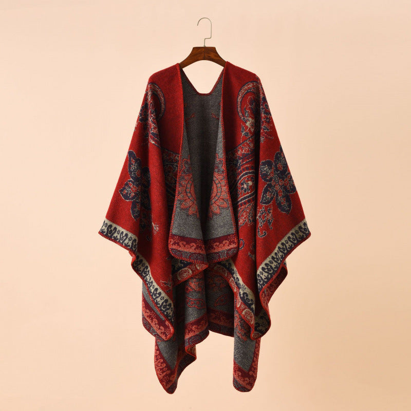 Shawl Wraps for Women, Elegant Knitted Cape Open Front Poncho Scarf Blanket Cardigan Coat for Spring, Autumn, and Winter