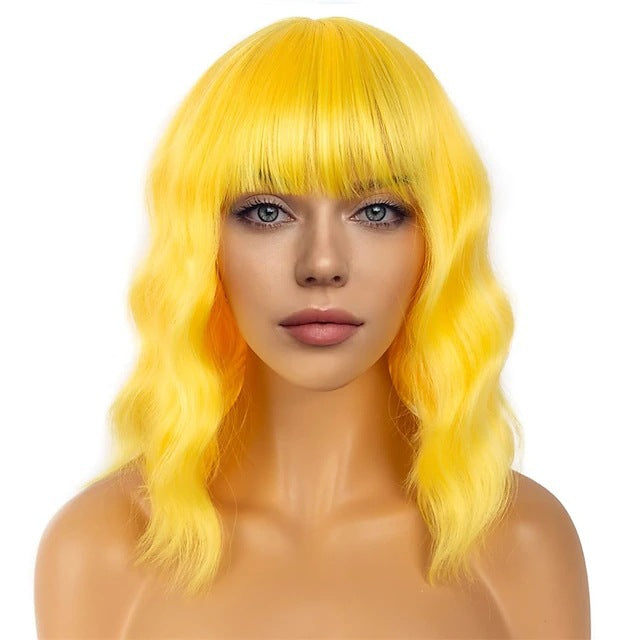 A216  Water Wave Short Curly Wig, Party Cosplay Costume Amazon Hot Sale Wig for Women