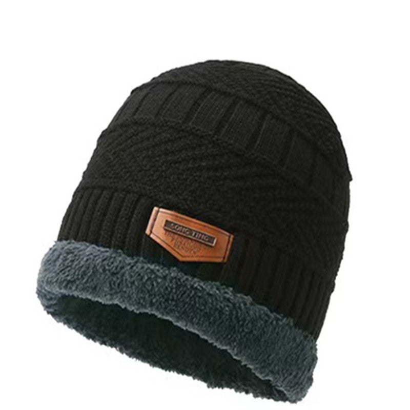 A290  Winter Hat Set with Ear Flaps and Fleece Lining Thickened Knit Hat and Scarf Two-Piece Set Autumn/Winter Wool Hat