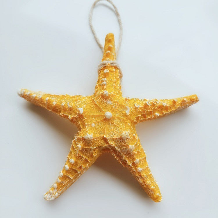 A209  Mediterranean Charm Starfish Wall Hanging, Creative Fishing Net Home Entrance Wall Decor Pendant
