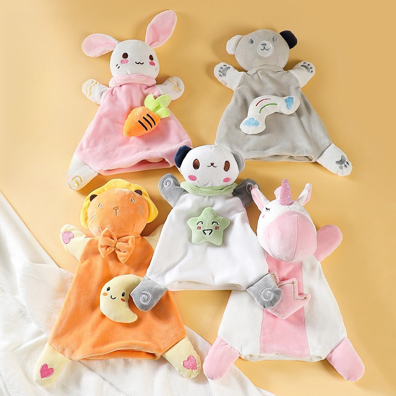 Bean velvet baby soothing cloth, baby toy cartoon doll, children's sleeping doll, hand puppet