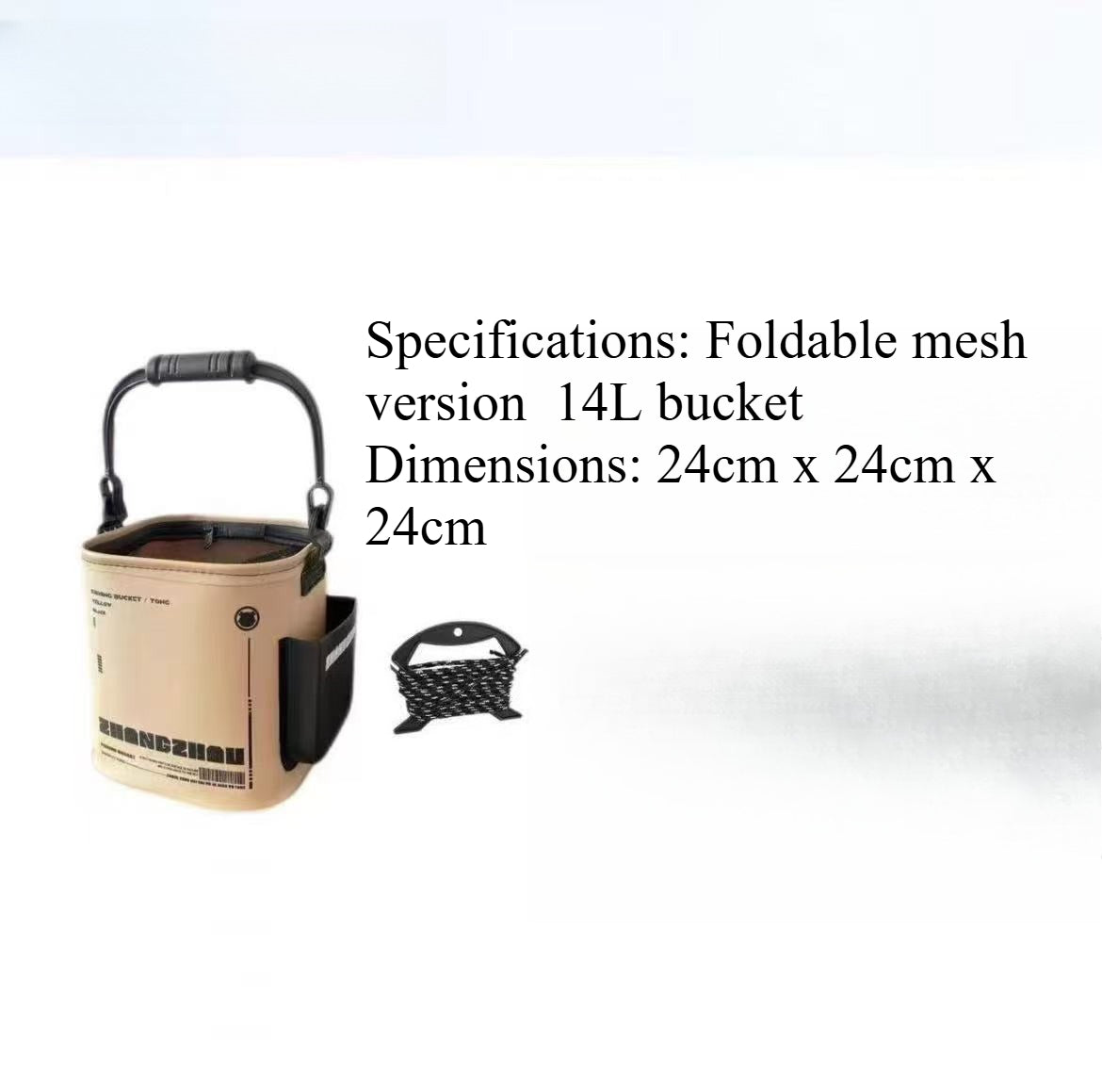 A234  Foldable Fishing Bucket for Lure Fishing, EVA Square Fish Bucket with Anti-Jump Net
