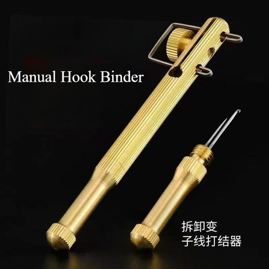 A170  Multifunctional Manual Hook Tier, Brass Dual-Use Line Tier, Fishing Knot Tool