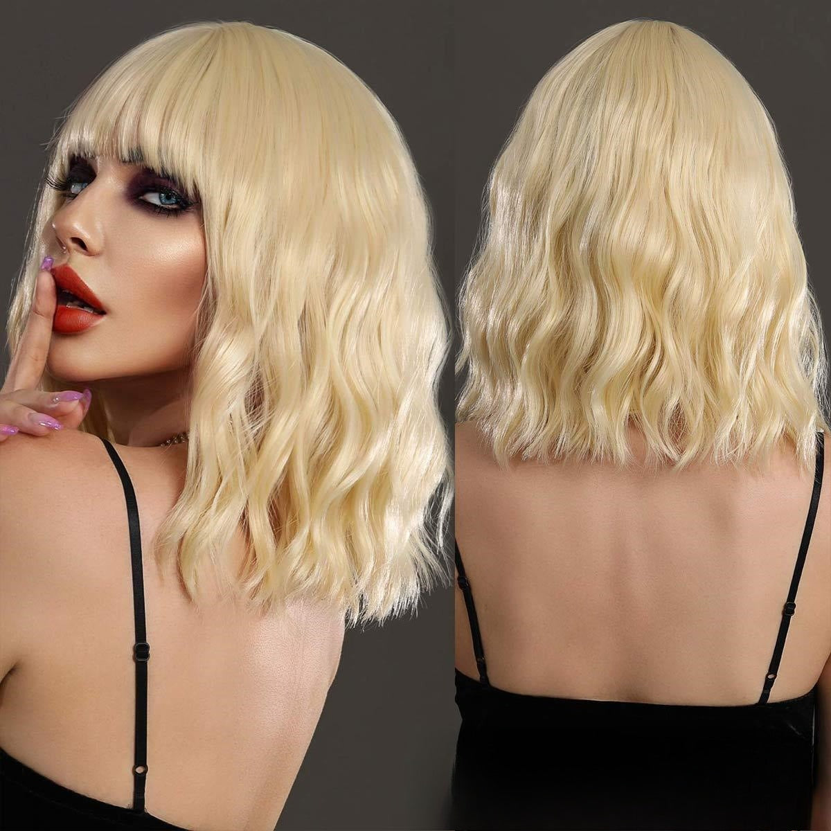 A275  Anime Party Cos Cruella Wig, Black and White Medium Long Hair, Costume Play Wig