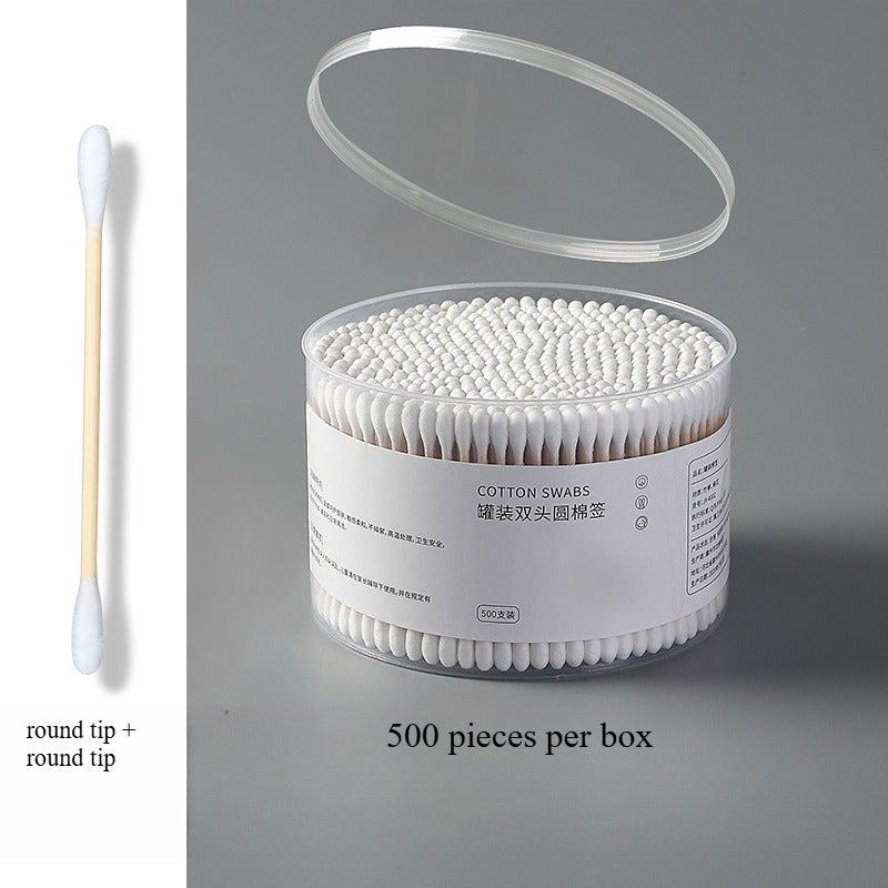 A313  Disposable Double Head Makeup Cotton Swabs, Pointed Bamboo Sticks, Household Ear Cleaning Boxed Cotton Buds