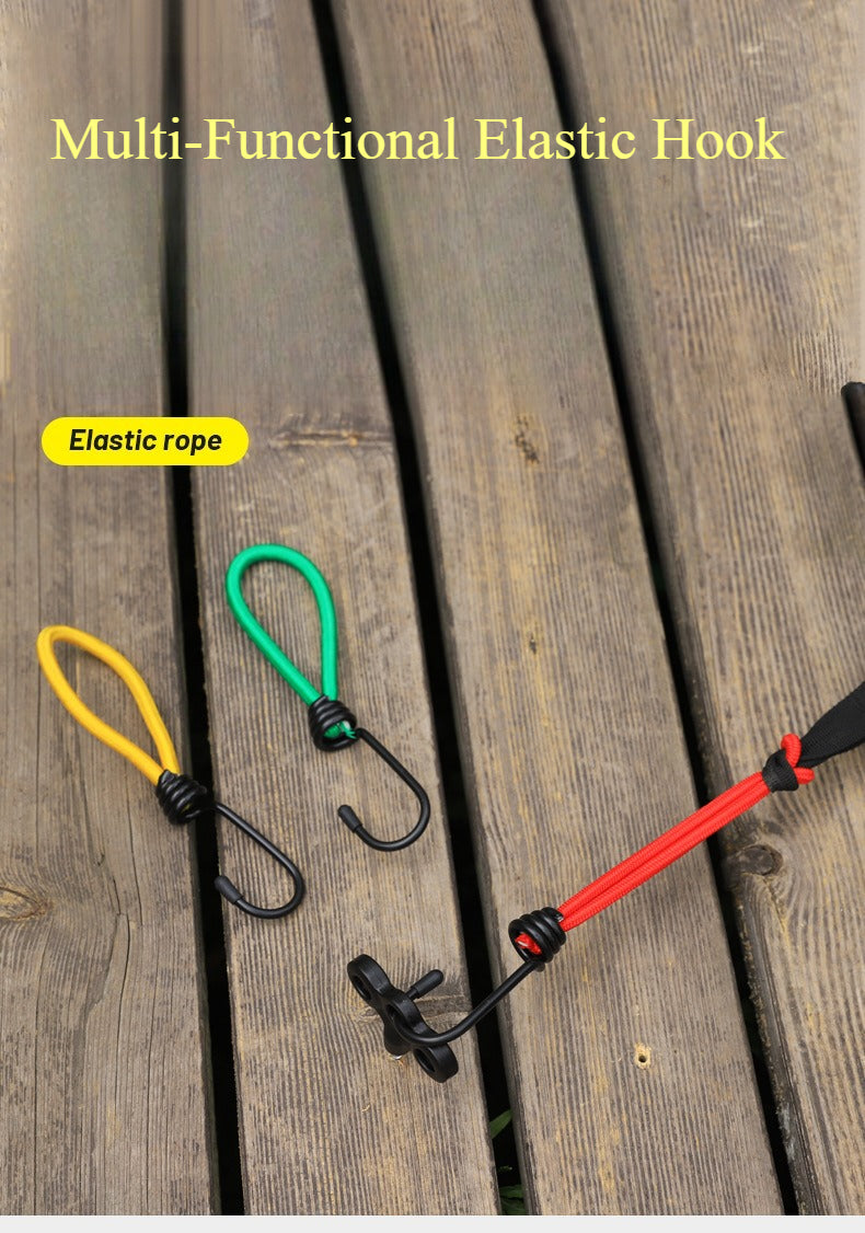 A294  Outdoor Tent Bungee Cord with Adjustable Buckle, Canopy Guy Rope, Ground Pegs, Multi-Function Camping Accessories