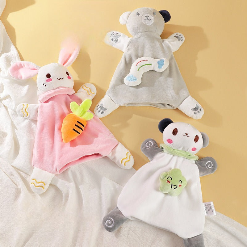 Bean velvet baby soothing cloth, baby toy cartoon doll, children's sleeping doll, hand puppet