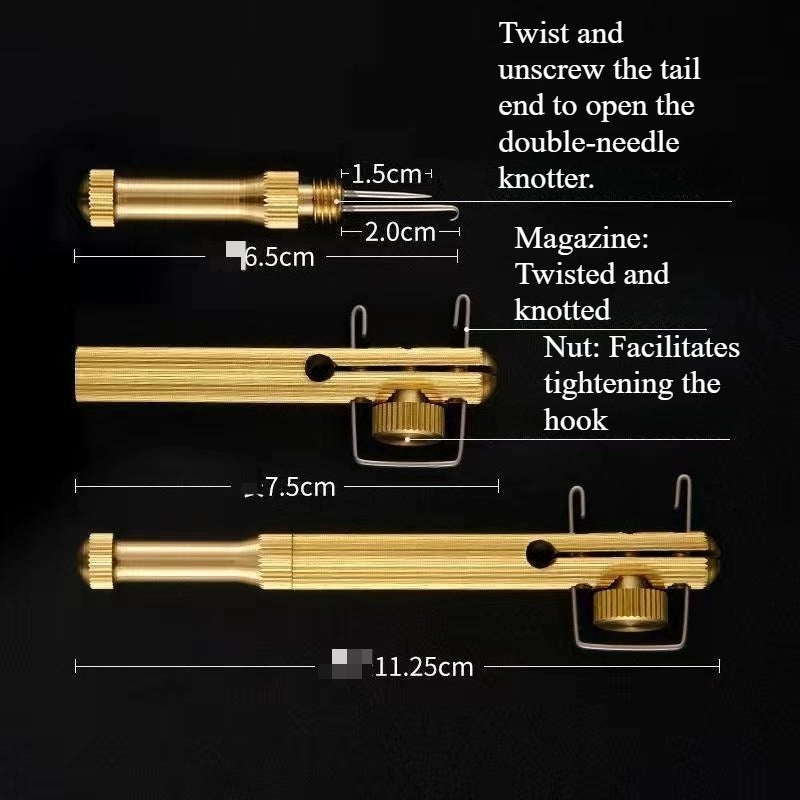 A170  Multifunctional Manual Hook Tier, Brass Dual-Use Line Tier, Fishing Knot Tool