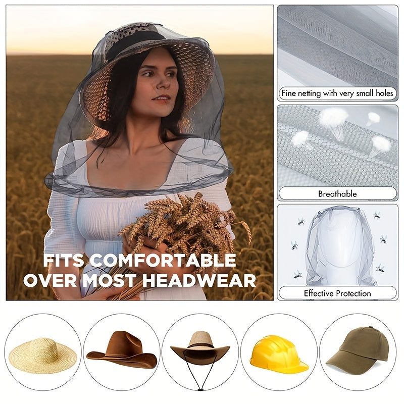 A331  Universal Mosquito Head Net with Face Shield for Camping & Fishing