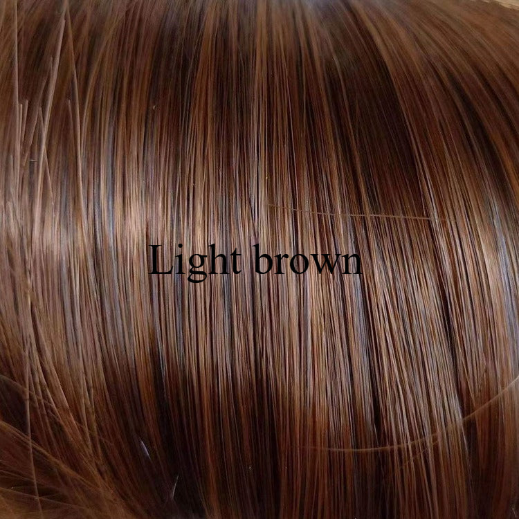 A185  Women Natural Black Middle Part Long Straight Wig with Bangs Fashion Hairpiece