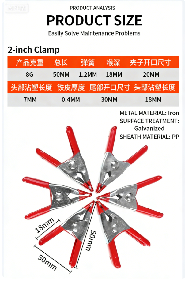 A299  Metal A-Frame Spring Clips for Outdoor Camping Tents Wedding Dress Clips, Formal Gown Clips, Skirt Clips