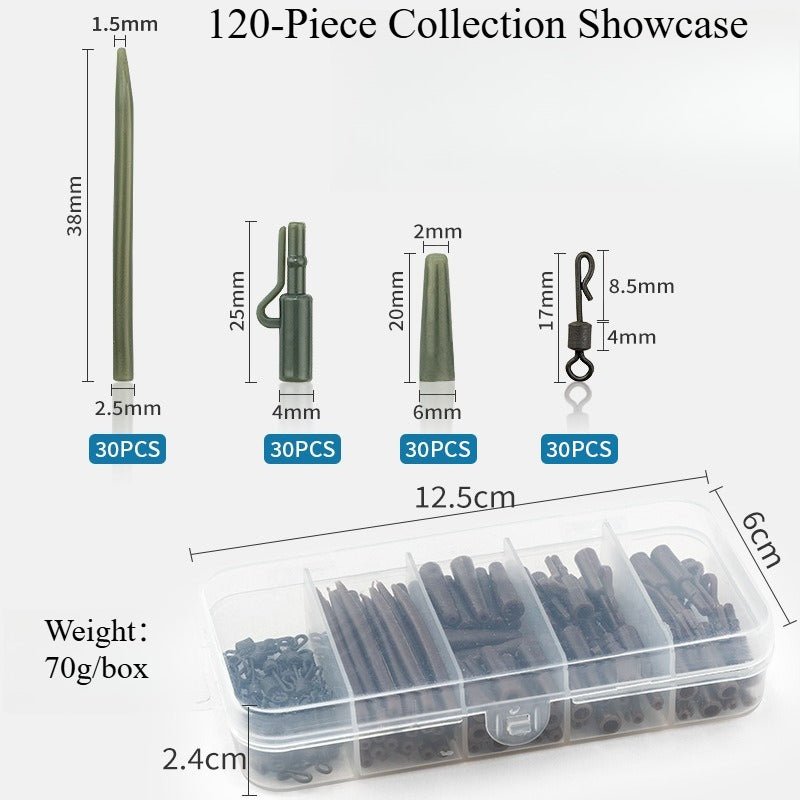 A339   120PCS European Carp Fishing Accessories Set, High Quality Hose Pin Tail Pipe Tackle Box for Reservoir Fishing