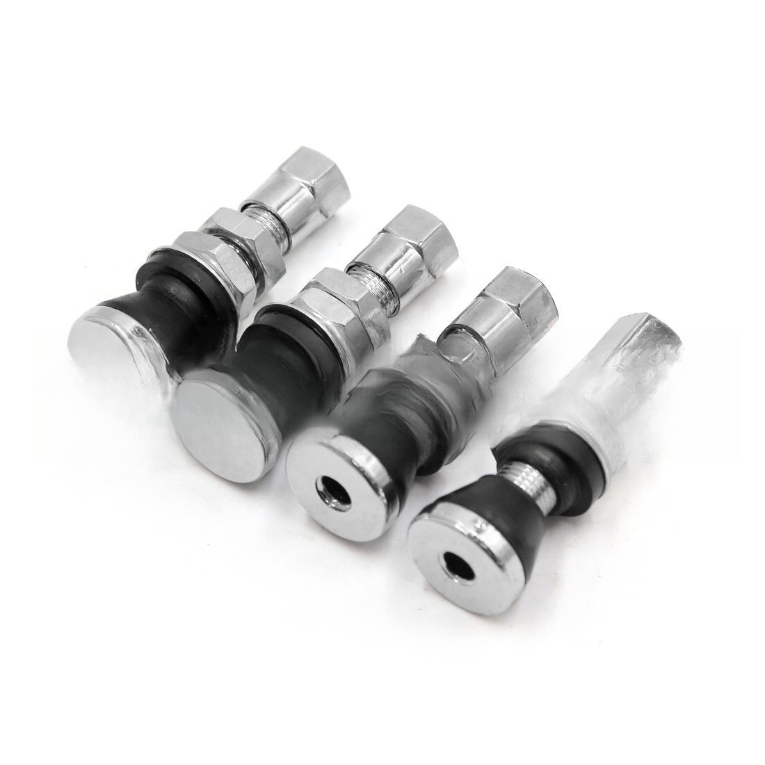 A311  TR413/TR414 Tubeless Tire Valve Stems, Black Rubber & Alloy Valve Caps Universal Tire Valves