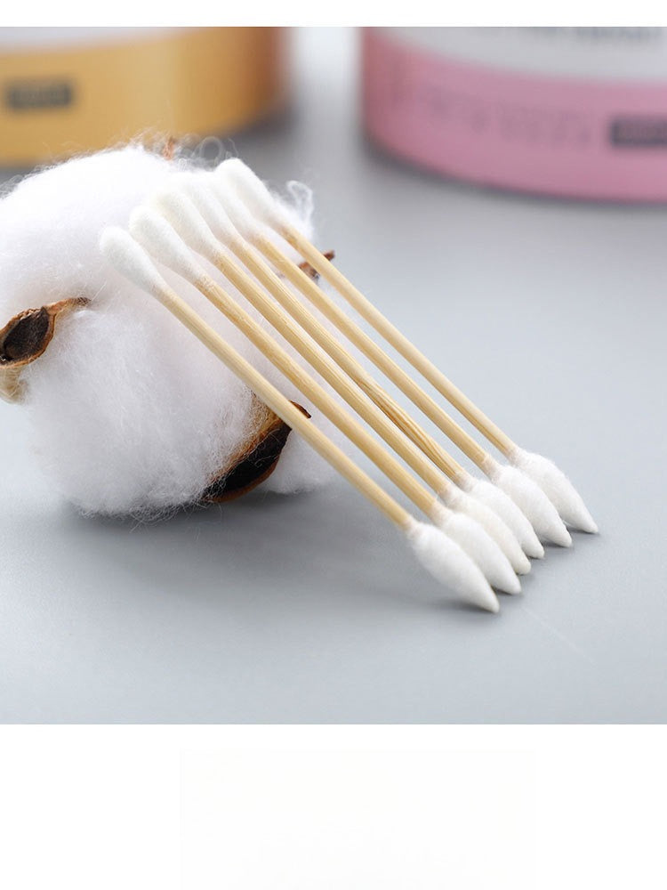 A313  Disposable Double Head Makeup Cotton Swabs, Pointed Bamboo Sticks, Household Ear Cleaning Boxed Cotton Buds