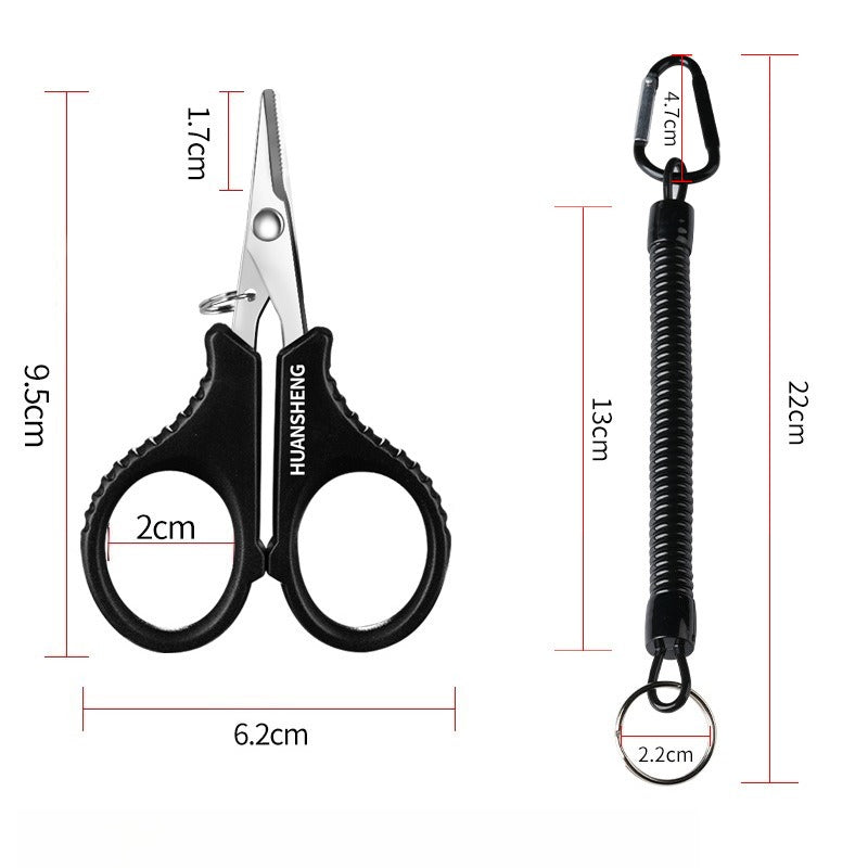 A282  304 Stainless Steel Fishing Scissors, High Hardness & Sharp, Multi-Functional for Lure, Lead Sheet, PE Braided Line